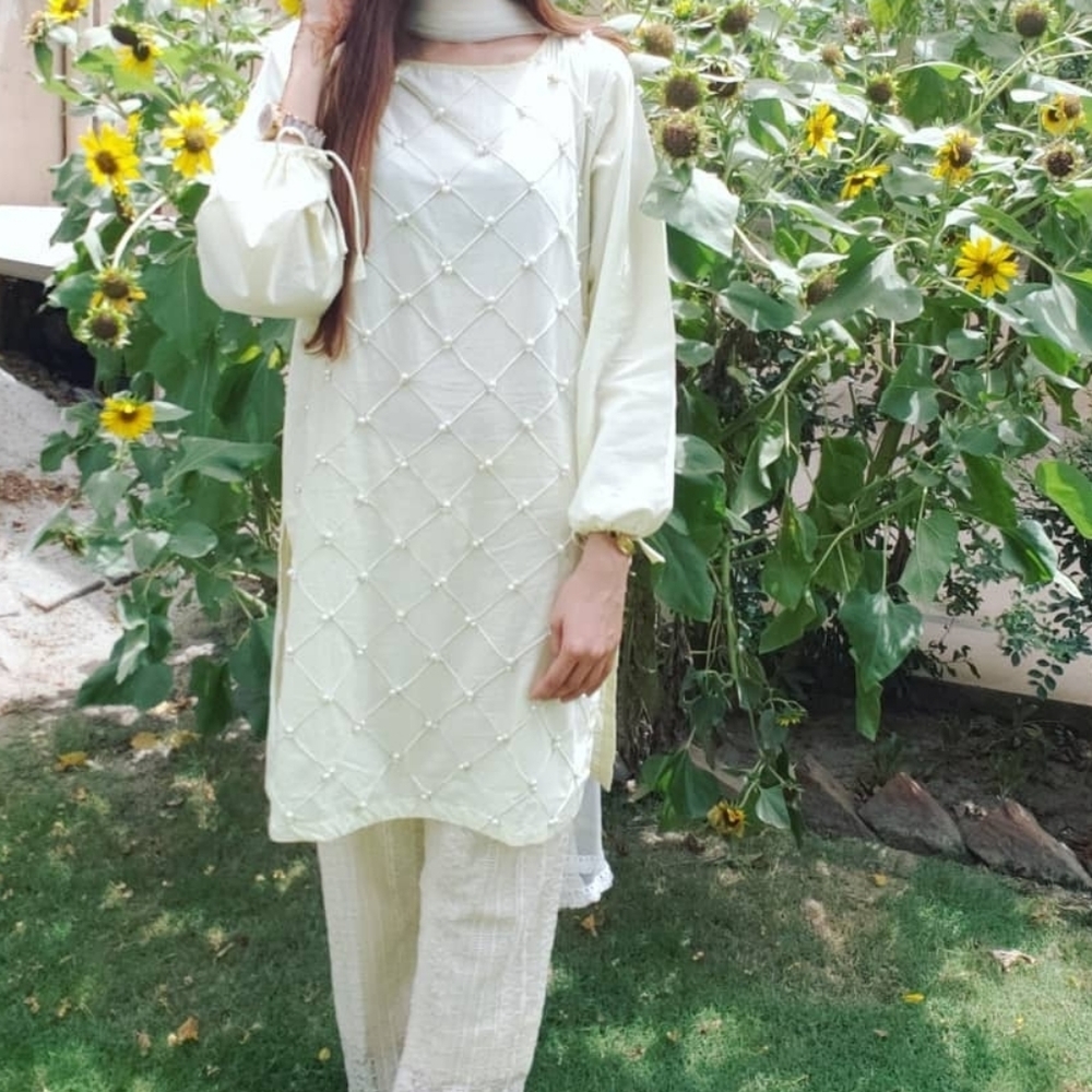 Pakistani Indian Outfit Kurta Trouser - image 3
